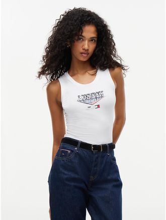 Tommy Hilfiger Womens Tommy x Cadillac F1 Team Austin Tank Top - White - XL
