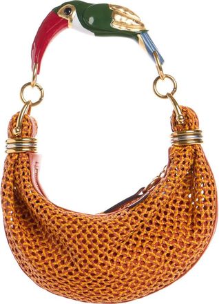 Chlo&eacute; Bracelet Woven Leather Shoulder Bag in Crimson Orange at Nordstrom