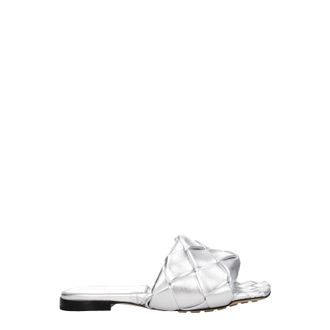 Bottega Veneta Mujers Sandalias Y Zuecos Piel Plateada
