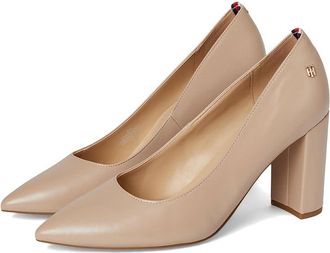 Tommy Hilfiger Abilene 3 High Womens Heels Light Natural : 9.5 M, Leather/Rubber