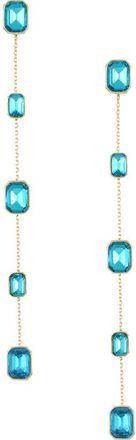 Ettika Baguette Crystal Linear Drop Earrings in Aqua at Nordstrom