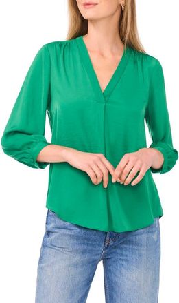 Vince Camuto Rumpled Satin Top in Lush Green at Nordstrom Rack, Size X-Large