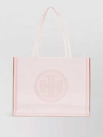 Tory Burch pvc shopping tote bag transparent design dual handles