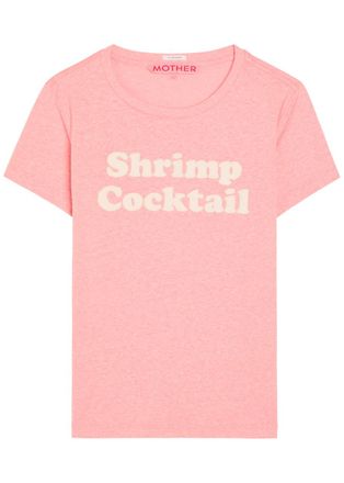 Mother The Boxy Goodie Goodie Appliqu&eacute;d Jersey T-shirt - Pink - S (UK8-10 / S)