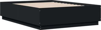 vidaXL Vidaxl - Estructura cama con luces led madera ingeniería negro 135x190cm