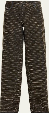 Alice & Olivia Amazing Embellished Wide-Leg Jeans