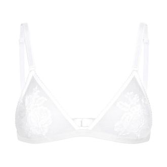 Dolce & Gabbana Zachte Triangel BH van Kant en Tule - Dames - BHs - Wit - XL - Tule - Ondergoed