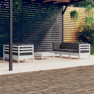 vidaXL Muebles De Jard&iacute;n 6 Pzas Con Cojines Antracita Madera De Pino Vidaxl