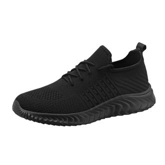 Generic Trainers for Men, Lace-Up Running Shoes, Casual Walking Shoes, Fashion Solid Color Tennis Trainers, Mesh Breathable Lightweight Joggers, Outdoor Mid M