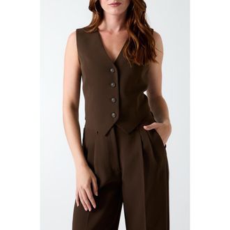 Guess Theoline Perfect Vest in Medium Brown at Nordstrom, Size X-Small