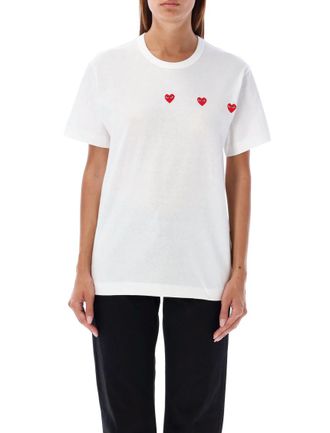 Comme Des Gar&ccedil;ons White Crewneck Logo T-Shirt