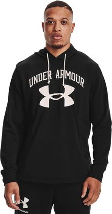 Under Armour Mens Rival Terry Big Logo Hoody - Black/Onyx White - M