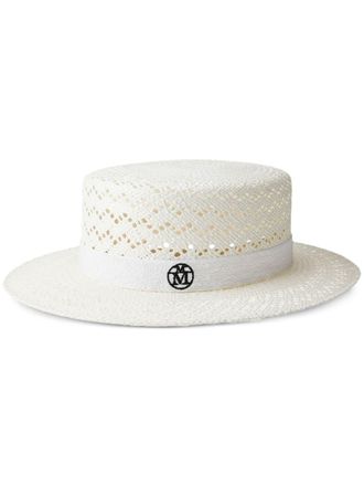 Maison Michel Geweven fedora hoed - Wit