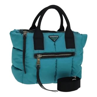Prada Pre-owned Handbags, female, Blue, Size: ONE SIZE Pre-owned Nylon Handbag