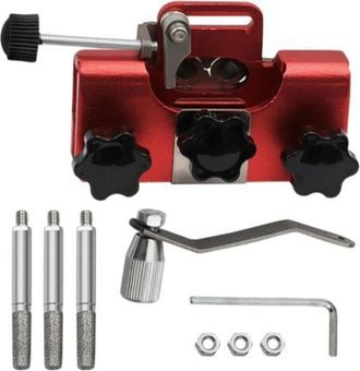 OEM Afilador De Cadena Port&aacute;til, Afilador De Cadena Manual, Kit De Afilado De Cadena Premium Con 4 Cabezales De Afilado, Rojo