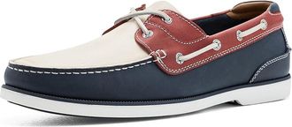 Johnston & Murphy Ventura 2-eye Boat Shoes Mens Shoes Red/White/Blue Full Grain : 10.5 M (D), Leather
