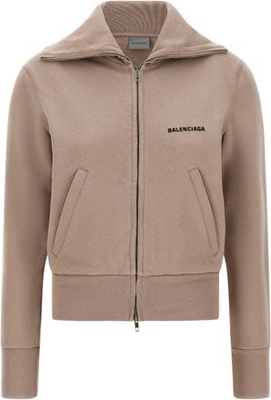 Balenciaga Sudadera con cremallera ajustada - Sweatshirts & Hoodies - Mujer - Beige - S