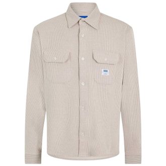HUGO BOSS Hugo Ekynone herenoverhemd met verticale strepen en lange mouwen (Wit)