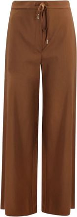 Max Mara Mstcortone Wide Broeken - Dames - Wijde Broeken - Bruin - XS - Wol - Broeken