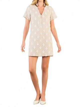 THML Clothing Short Sleeve Detailed Dress In Beige
