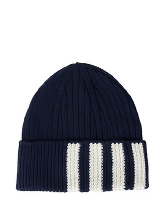 Thom Browne four-striped knitted bennie - Blu