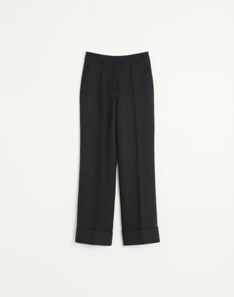 Valentino Pantaloni In Crepe Couture Donna NERO 36