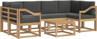 vidaXL Conjunto De Sof&aacute;s De Exterior 7 Uds. Blanco Y Antracita Vidaxl