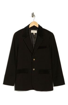 The Great. The Velvet Trim Blazer in Black at Nordstrom Rack, Size 2 (Fits Like 8-10 Us)