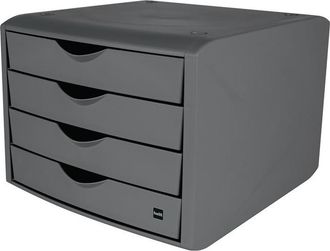 Helit Cajonera Con Tope De Extracci&oacute;n, 4 Cajones, Gris Claro, 215x265x332mm Helit