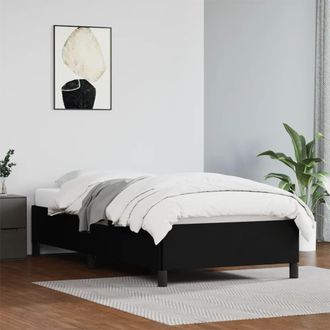 vidaXL Estructura De Cama Sin Colch&oacute;n Cuero Sint&eacute;tico Negro 90x190 Cm Vidaxl