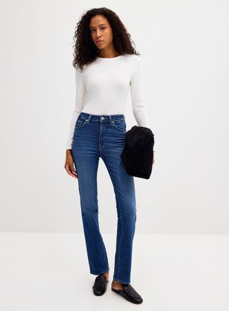 Mavi Womens Kendra medium-indigo jean Fit: Straight leg, mid rise