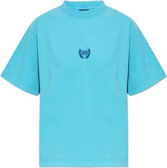 Balenciaga T-Shirts, female, Blue, Size: 2XS Medium Fit T-Shirt
