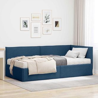 vidaXL Struttura Letto Angolare Con Materasso 2 Pz Blu 100 X 200 Cm Vidaxl