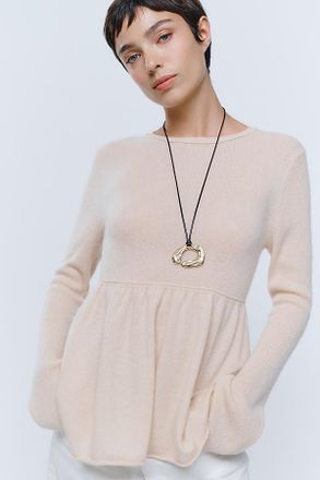 Maeve 100% Cashmere Peplum Sweater