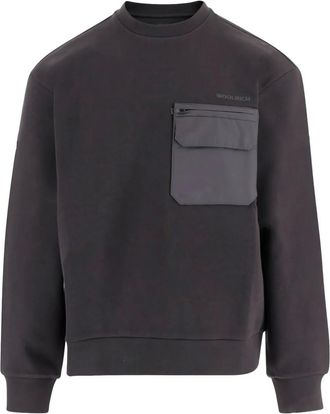 Woolrich Felpa con taschino e logo - Nero