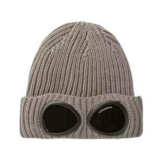 C.P. Company C.p. Company - Goggle Beanie - Heren - Accessoires - Beige - Maat: ONE Size Wol