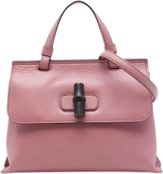 Gucci Pre-owned Daily Satchel - Dames - Vintage Handtas - Roze - ONE Size - Leer - Vintage