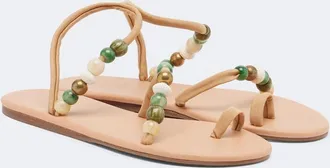 Ancient Greek Sandals Eleftheria beaded sandals