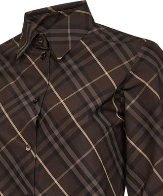 Burberry Diagonal Check Cotton Shirt - Brown