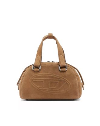 Diesel Mini Suede Bowling Bag with Embossed Oval Logo by Diesel