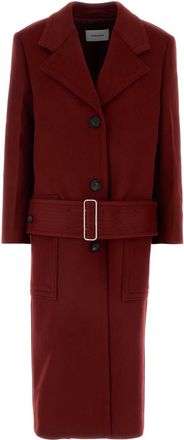 Ferragamo Womens Tiziano Red Wool Blend Coat - Dark Red - Size EU 36 (Womens)