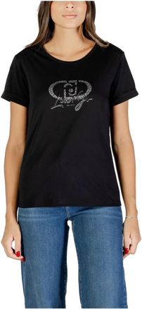 Liu Jo Zwart Bedrukt Ronde Hals T-shirt - Dames - T-shirts - Zwart - XS - Katoen - Tops