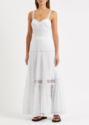 Charo Ruiz Ibiza Giogia Lace-Trimmed Long Dress In White