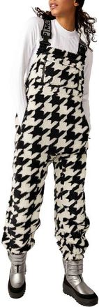 Free People FP Movement Hit the Slopes Fleece Overalls in Houndstooth Combo at Nordstrom, Size X-Small