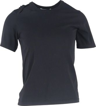 Victoria Beckham Cut-Out Accent T-Shirt in Black Cotton