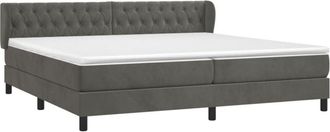 vidaXL Vidaxl - Cama Box Spring Con Colch&oacute;n Terciopelo Gris Oscuro 200x200 Cm