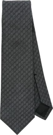 Gucci Interlocking G-jacquard silk blend tie - men - Silk/Cupro/Silk/Wool - One Size - Grey