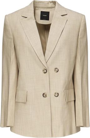 Pinko Elevation Canvas Viscose Jacket - Dames - Blazers - Beige - L - Polyester - Jassen