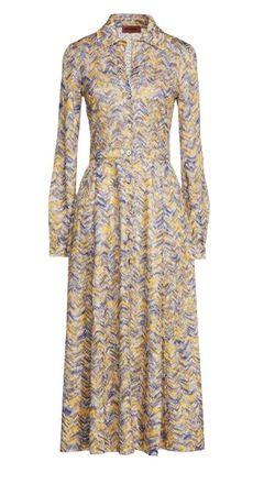 Missoni Blue And Yellow Weave Knit Midi Dress Size XXS