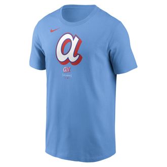 Nike Atlanta Braves City Connect Large Logo Nike Mens MLB T-Shirt in Blue | N1994EYAW-SCA